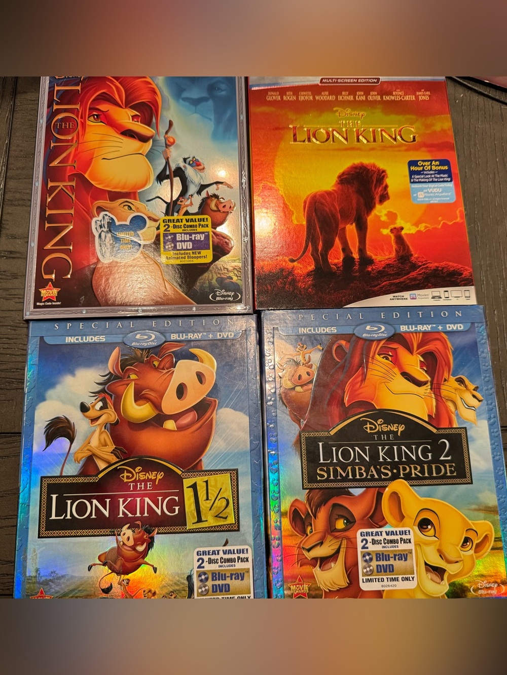 Disney The Lion King 4pc movie Collection Blu-ray